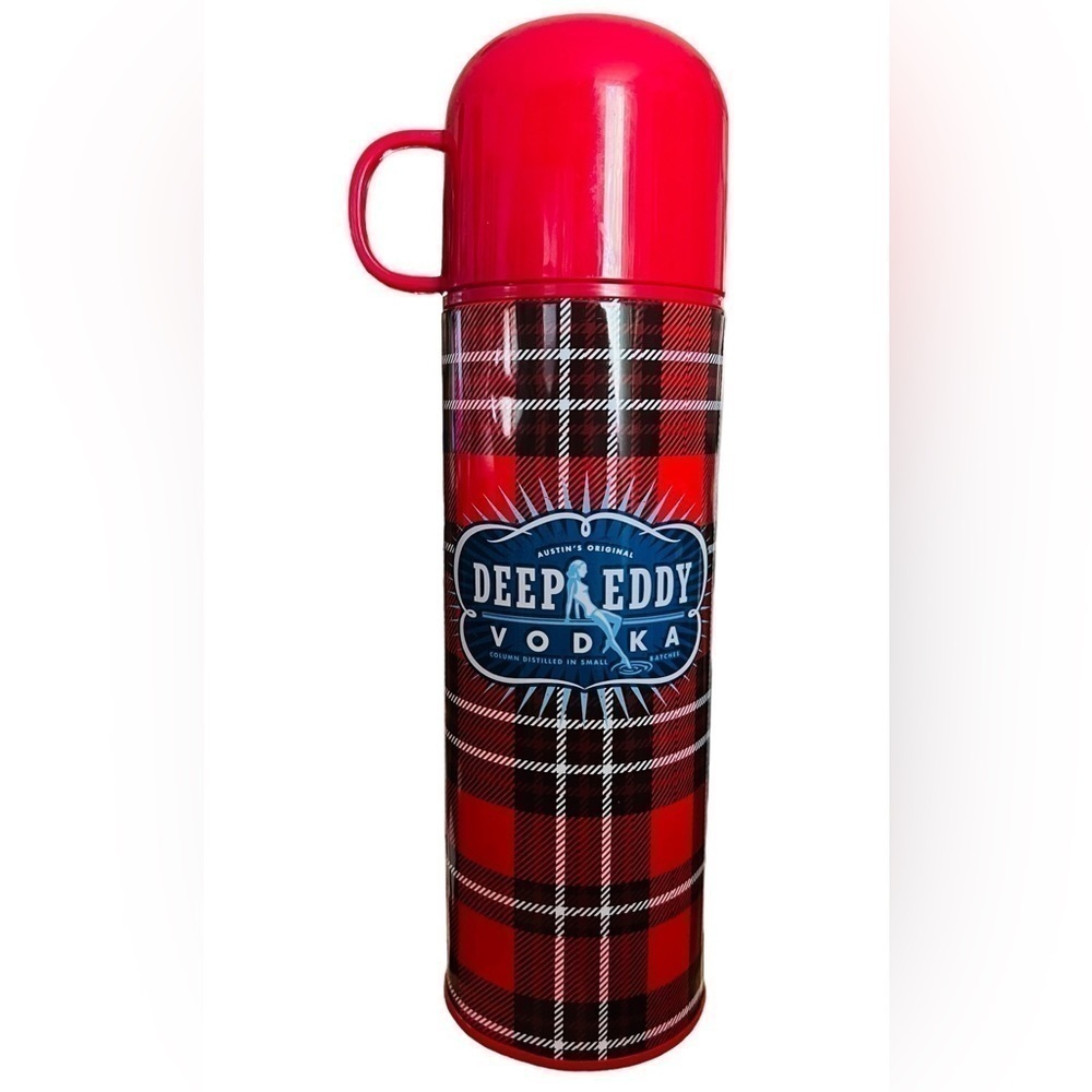 DEEP Eddy Vodka Red Plaid Thermos 8 oz 2019 Limited Edition NWOB